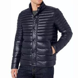 Kenneth Cole Men's Puffer Down Alternative Jacket Navy size Medium